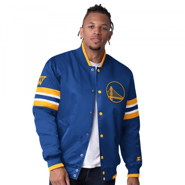 Бомбер Golden State Warriors Starter Scout Varsity Satin - Royal