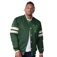 Бомбер Milwaukee Bucks Starter Scout Varsity Satin - Hunter Green