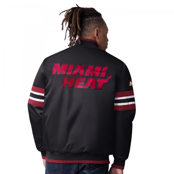 Куртка на кнопках Miami Heat Starter Black Scout Varsity Satin