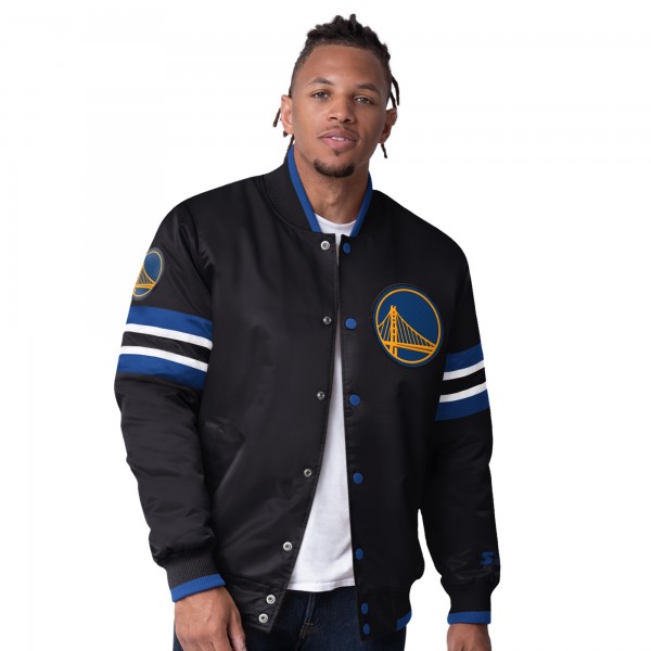 Бомбер Golden State Warriors Starter Scout Varsity Satin - Black