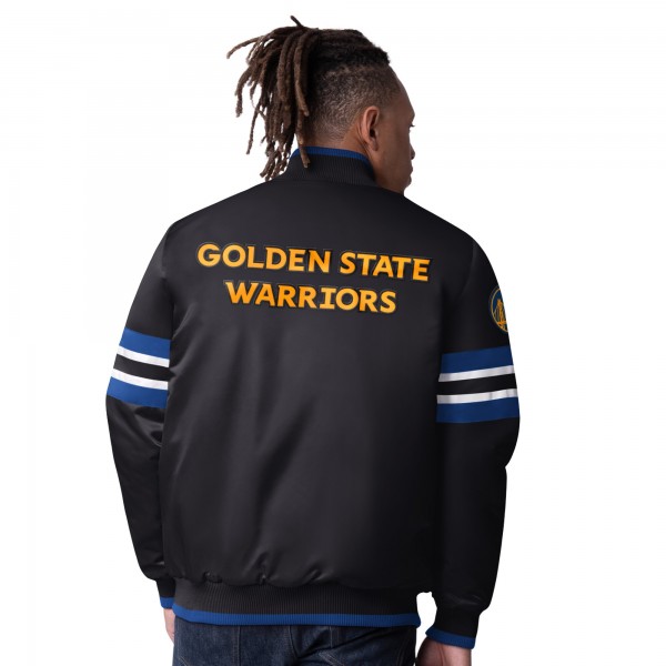 Бомбер Golden State Warriors Starter Scout Varsity Satin - Black