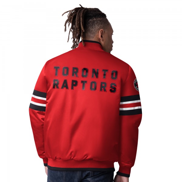 Toronto Raptors Starter Red Scout Varsity Satin Full-Snap Jacket