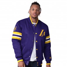 Los Angeles Lakers Starter Purple Scout Varsity Satin Full-Snap Jacket