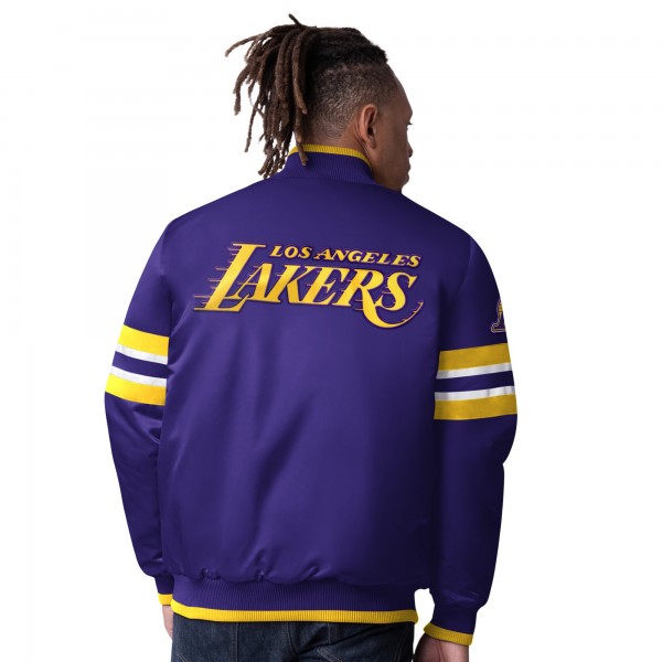 Los Angeles Lakers Starter Purple Scout Varsity Satin Full-Snap Jacket