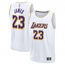Подростковая Los Angeles Lakers LeBron James Fanatics White Fast Break Replica Player Jersey - Association Edition