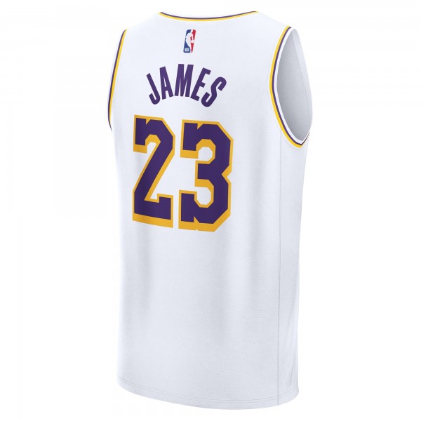 Подростковая Los Angeles Lakers LeBron James Fanatics White Fast Break Replica Player Jersey - Association Edition