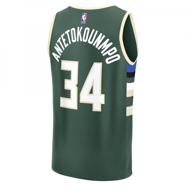 Джерси Milwaukee Bucks Giannis Antetokounmpo Fanatics Hunter Green Fast Break Replica Player - Icon Edition