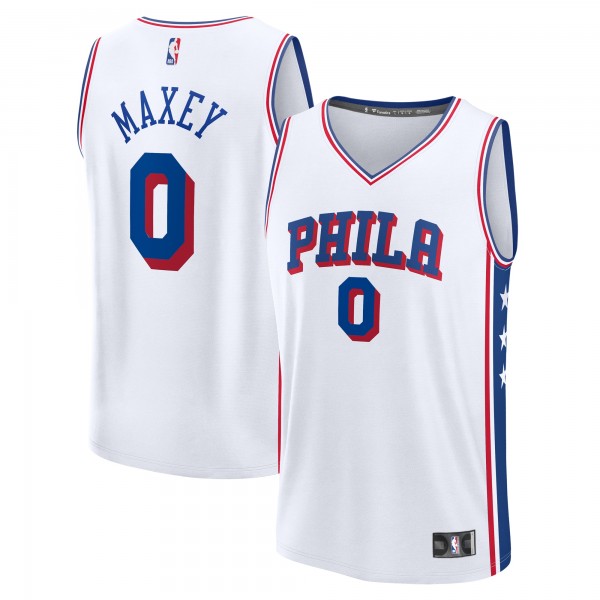 Джерси Philadelphia 76ers Tyrese Maxey Fanatics White Fast Break Replica Player - Association Edition