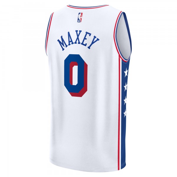 Джерси Philadelphia 76ers Tyrese Maxey Fanatics White Fast Break Replica Player - Association Edition