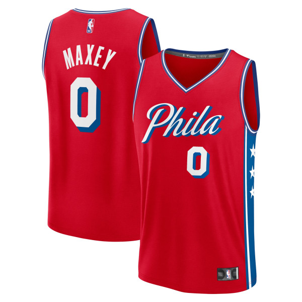 Джерси Philadelphia 76ers Tyrese Maxey Fanatics Red Fast Break Replica - Statement Edition