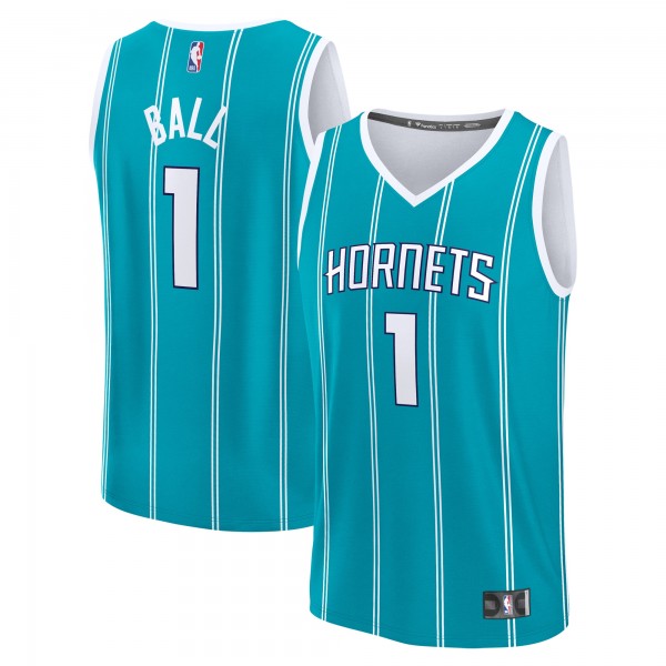 Игровая джерси Youth Charlotte Hornets LaMelo Ball Teal Fast Break Replica Player - Icon Edition