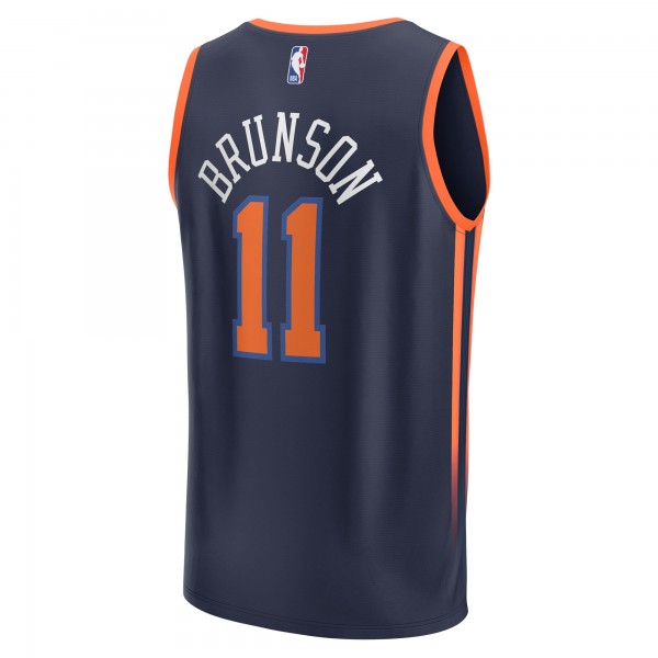 Джерси New York Knicks Jalen Brunson Fanatics Navy Fast Break Replica Player - Statement Edition
