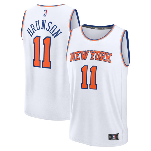 Подростковая New York Knicks Jalen Brunson Fanatics White Fast Break Replica Jersey - Association Edition