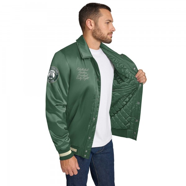 Бомбер Milwaukee Bucks Tommy Jeans Jacob Chain Stitch Applique Varsity - Hunter Green