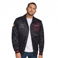 Куртка на кнопках Miami Heat Tommy Jeans Black Jacob Chain Stitch Applique Varsity