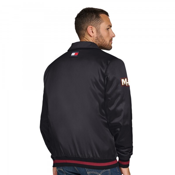 Куртка на кнопках Miami Heat Tommy Jeans Black Jacob Chain Stitch Applique Varsity