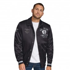 Бомбер Brooklyn Nets Tommy Jeans Jacob Chain Stitch Applique Varsity - Black