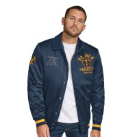 Denver Nuggets Tommy Jeans Navy Jacob Chain Stitch Applique Full-Snap Varsity Jacket