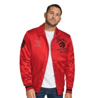 Toronto Raptors Tommy Jeans Red Jacob Chain Stitch Applique Full-Snap Varsity Jacket