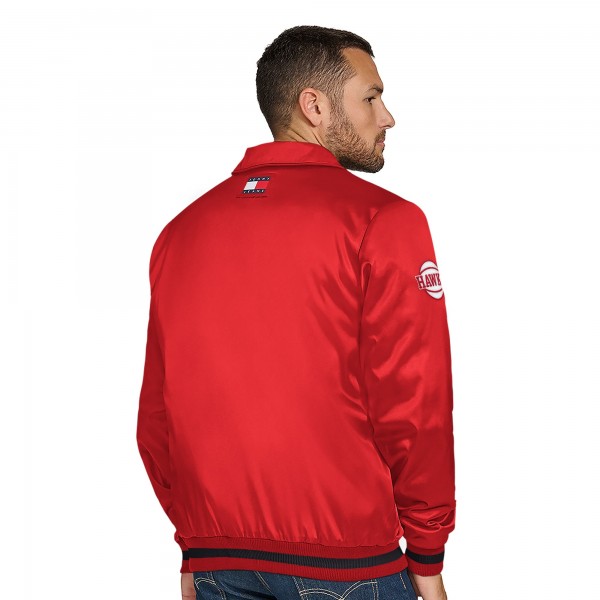 Куртка на кнопках Atlanta Hawks Tommy Jeans Red Jacob Chain Stitch AppliqueVarsity