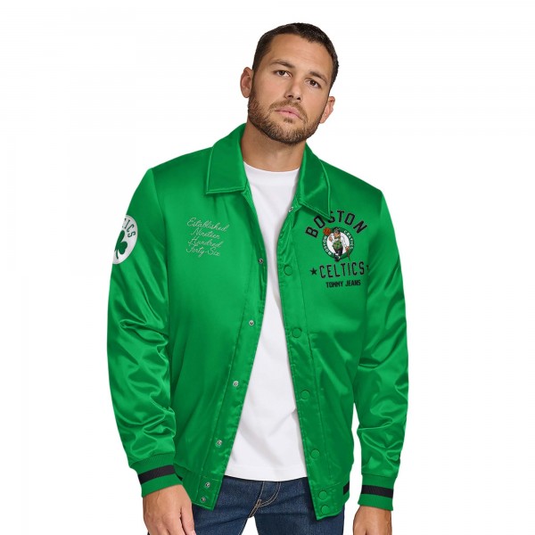 Бомбер Boston Celtics Tommy Jeans Jacob Chain Stitch Applique Varsity - Kelly Green