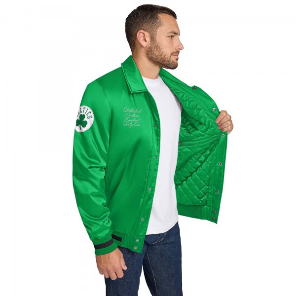 Бомбер Boston Celtics Tommy Jeans Jacob Chain Stitch Applique Varsity - Kelly Green