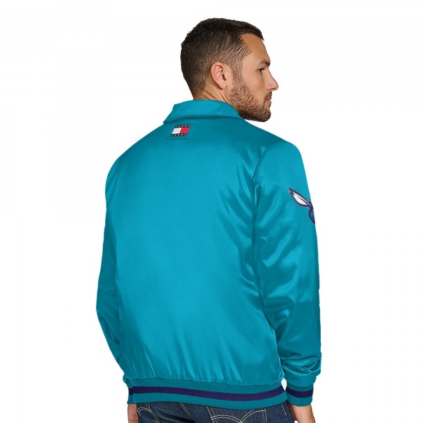 Куртка на кнопках Charlotte Hornets Tommy Jeans Teal Jacob Chain Stitch Applique Varsity