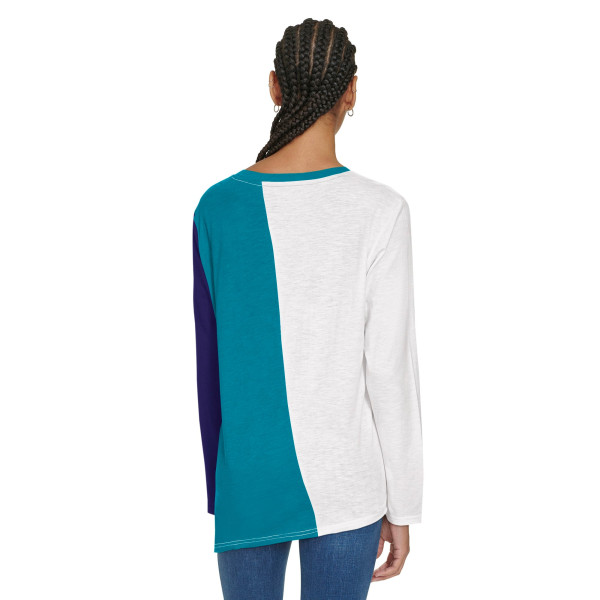 Женская футболка с длинным рукавом Charlotte Hornets Tommy Jeans White/Teal Amelia Color Blocked