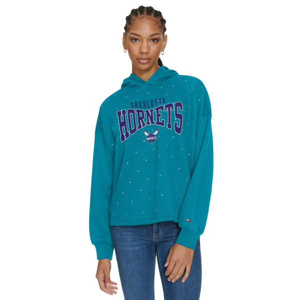 Женская толстовка Charlotte Hornets Tommy Jeans Teal Stella Cropped