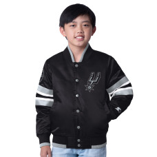 Подростковая San Antonio Spurs Starter Black Scout Varsity Full-Snap Jacket