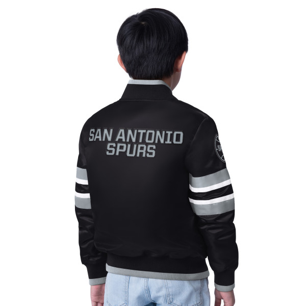 Подростковая San Antonio Spurs Starter Black Scout Varsity Full-Snap Jacket