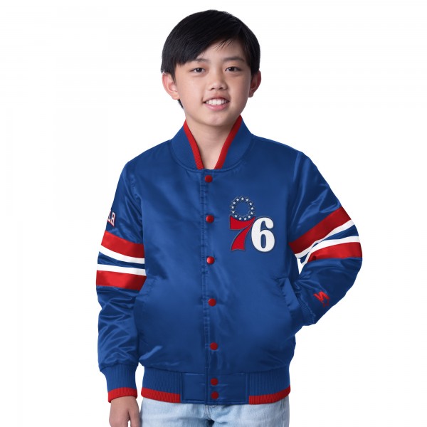 Подростковая Philadelphia 76ers Starter Royal Scout Varsity Full-Snap Jacket
