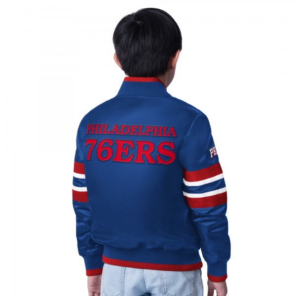 Подростковая Philadelphia 76ers Starter Royal Scout Varsity Full-Snap Jacket
