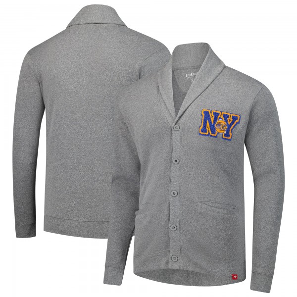 New York Knicks Sportiqe Unisex Henshaw Full-Button Cardigan Sweater  - Heather Gray