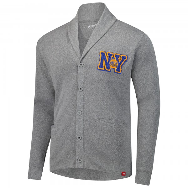 New York Knicks Sportiqe Unisex Henshaw Full-Button Cardigan Sweater  - Heather Gray