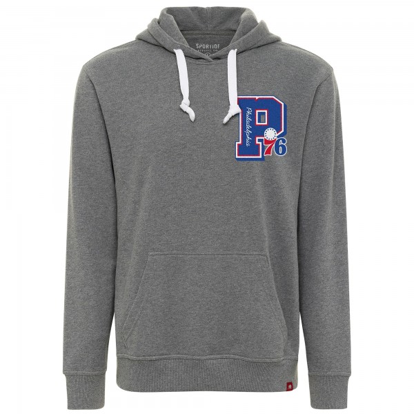 Unisex Philadelphia 76ers Sportiqe Heather Gray Varsity Collection Blake Pullover Hoodie