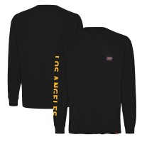 Футболка с длинным рукавом Los Angeles Lakers Sportiqe Unisex Wales Heavyweight Pocket  - Black