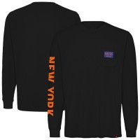 Футболка с длинным рукавом New York Knicks Sportiqe Unisex Wales Heavyweight Pocket  - Black