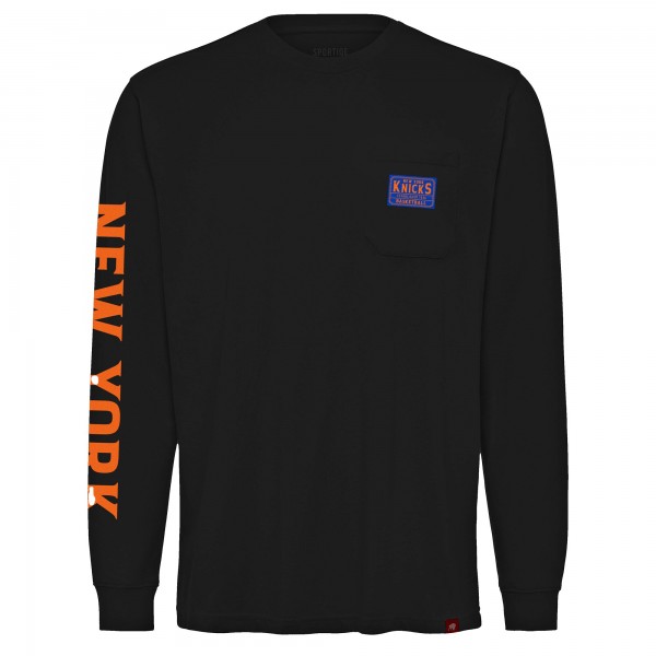 Футболка с длинным рукавом New York Knicks Sportiqe Unisex Wales Heavyweight Pocket  - Black