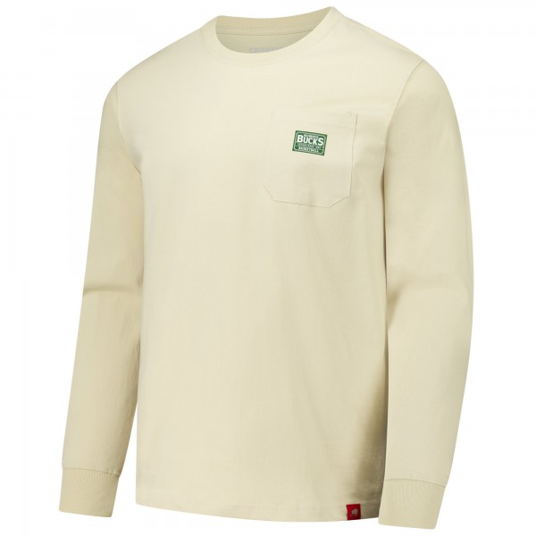 Футболка с длинным рукавом Milwaukee Bucks Sportiqe Unisex Wales Heavyweight Pocket - Cream