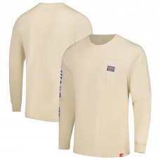 Футболка с длинным рукавом Golden State Warriors Sportiqe Unisex Wales Heavyweight Pocket - Cream