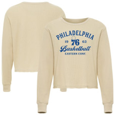 Футболка с длинным рукавом Unisex Philadelphia 76ers Sportiqe Cream High Country Collection Cullen Waffle Knit