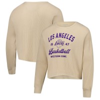Футболка с длинным рукавом Los Angeles Lakers Sportiqe Unisex High Country Collection Cullen Waffle Knit - Cream