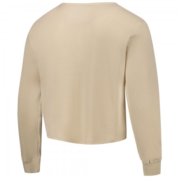Футболка с длинным рукавом Los Angeles Lakers Sportiqe Unisex High Country Collection Cullen Waffle Knit - Cream