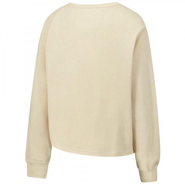 Футболка с длинным рукавом Milwaukee Bucks Sportiqe Unisex High Country Collection Cullen Waffle Knit - Cream