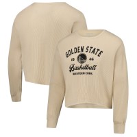 Футболка с длинным рукавом Golden State Warriors Sportiqe Unisex High Country Collection Cullen Cropped Waffle Knit - Cream