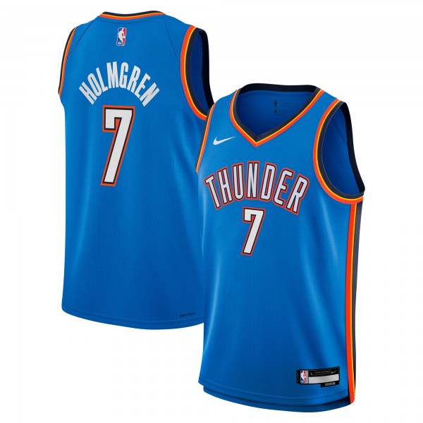 Игровая джерси Youth Oklahoma City Thunder Chet Holmgren Nike Blue - Icon Edition