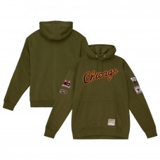 Толстовка Chicago Bulls Mitchell & Ness Hardwood Classics Script Flight - Olive