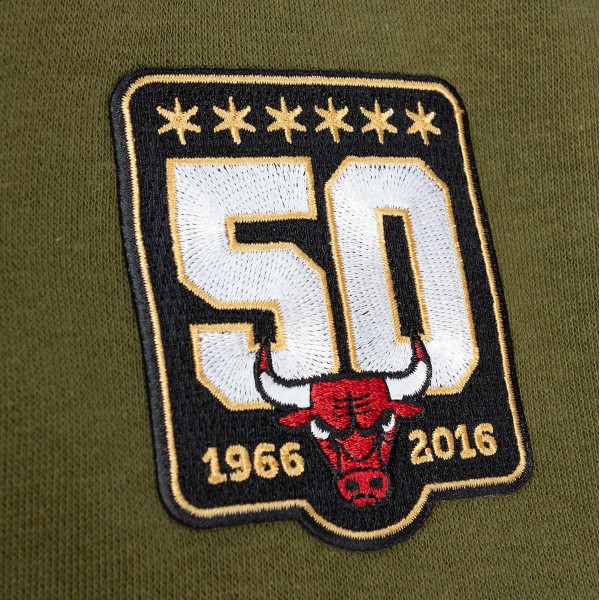 Толстовка Chicago Bulls Mitchell & Ness Hardwood Classics Script Flight - Olive