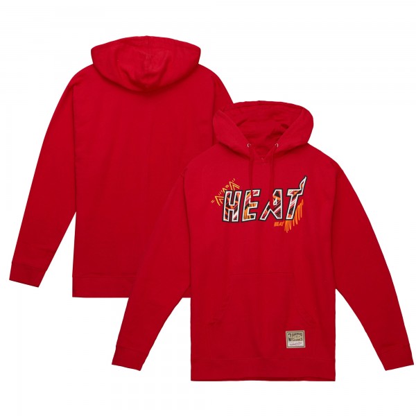 Толстовка Miami Heat Mitchell & Ness Red Hardwood Classics Game Day Pattern